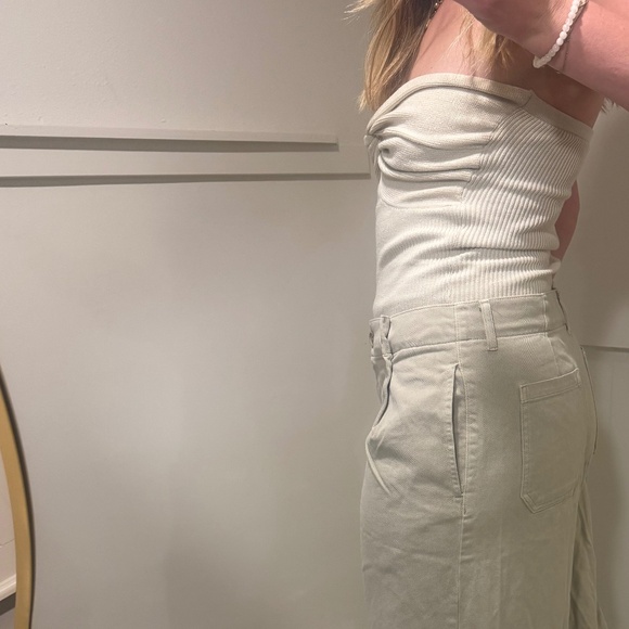 Cream color twist front tube top - Picture 1 of 4